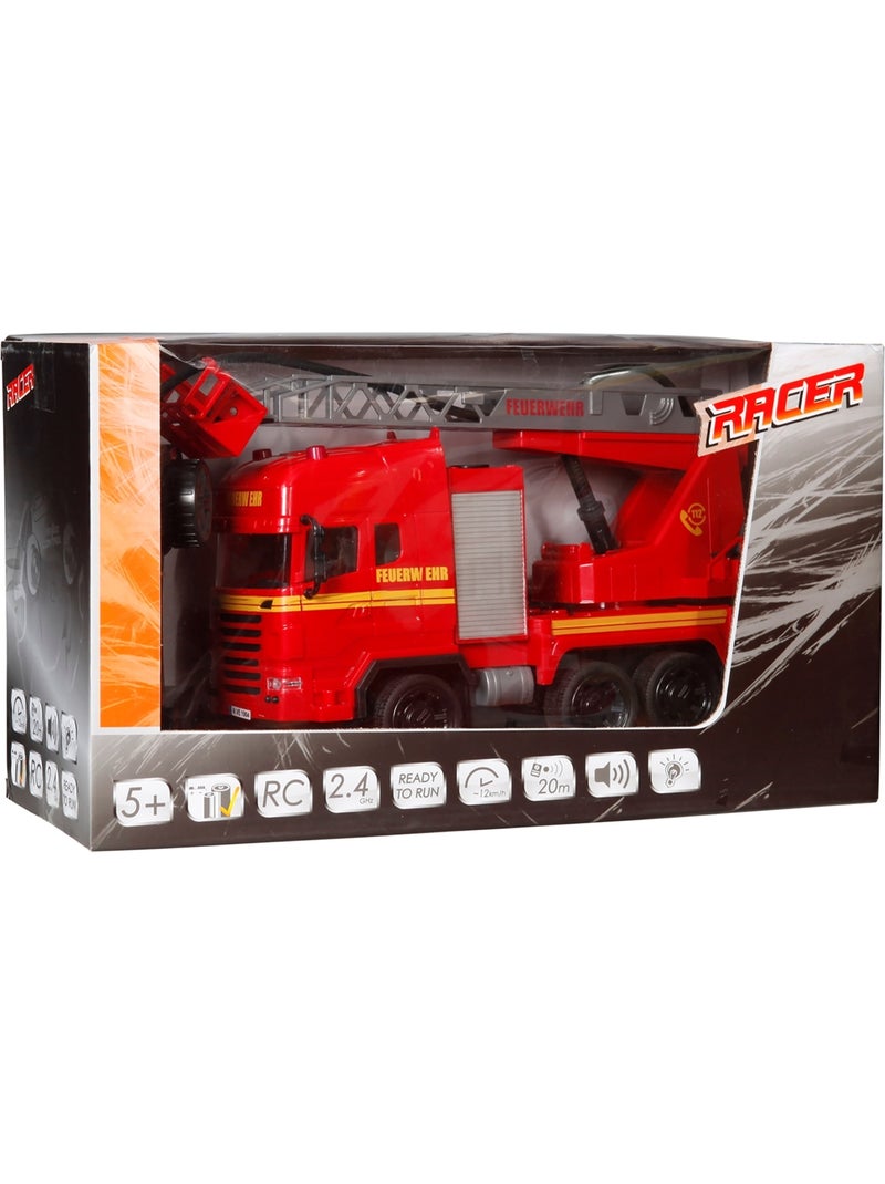Camion de pompiers Racer R/C avec son et lumière 2.4GHz Rouge - Kiabi