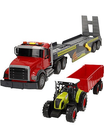 Camion de transport agricole avec son et lumière 1:14 + tracteur et remorque speed & go