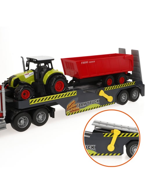 Camion de transport agricole avec son et lumière 1:14 + tracteur et remorque speed & go - Kiabi Camion de transport agricole avec son et lumière 1:14 + tracteur et remorque speed & go - Kiabi