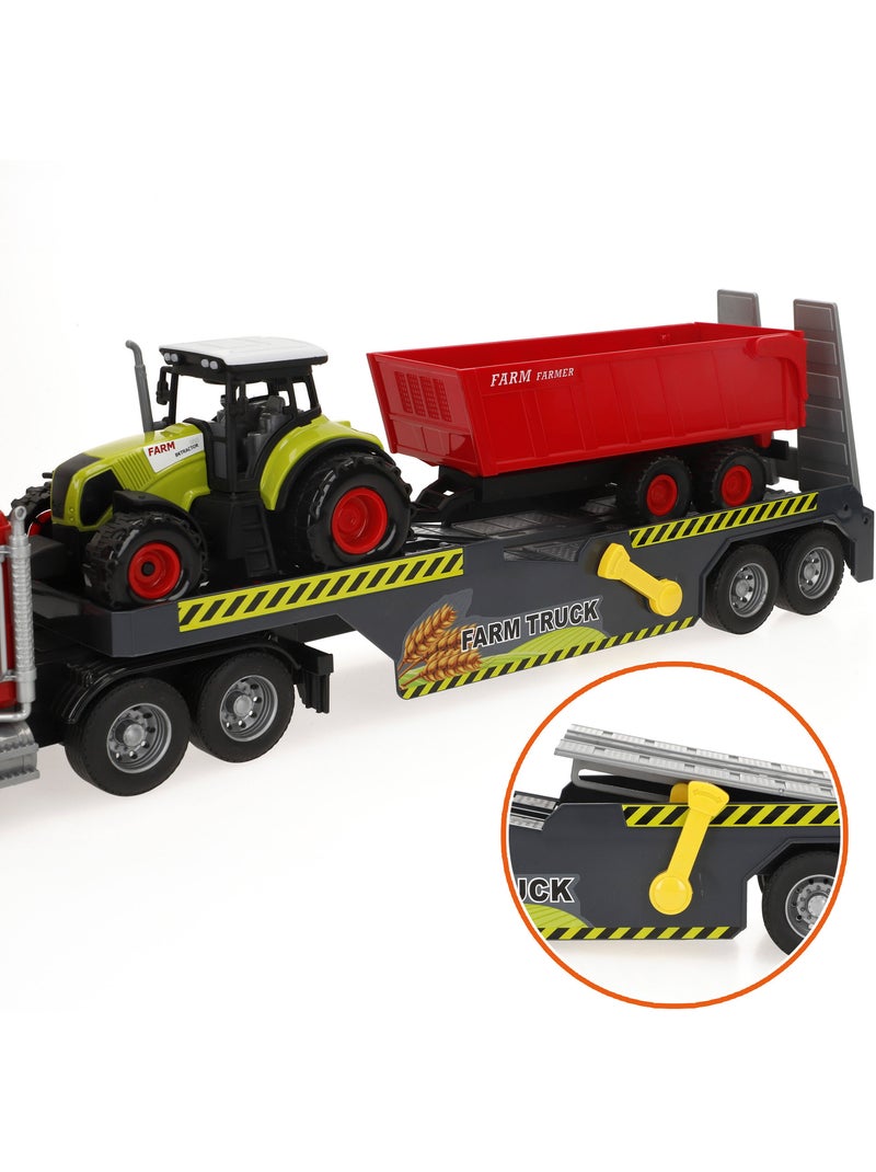 Camion de transport agricole avec son et lumière 1:14 + tracteur et remorque speed & go N/A - Kiabi