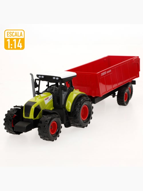 Camion de transport agricole avec son et lumière 1:14 + tracteur et remorque speed & go - Kiabi Camion de transport agricole avec son et lumière 1:14 + tracteur et remorque speed & go - Kiabi