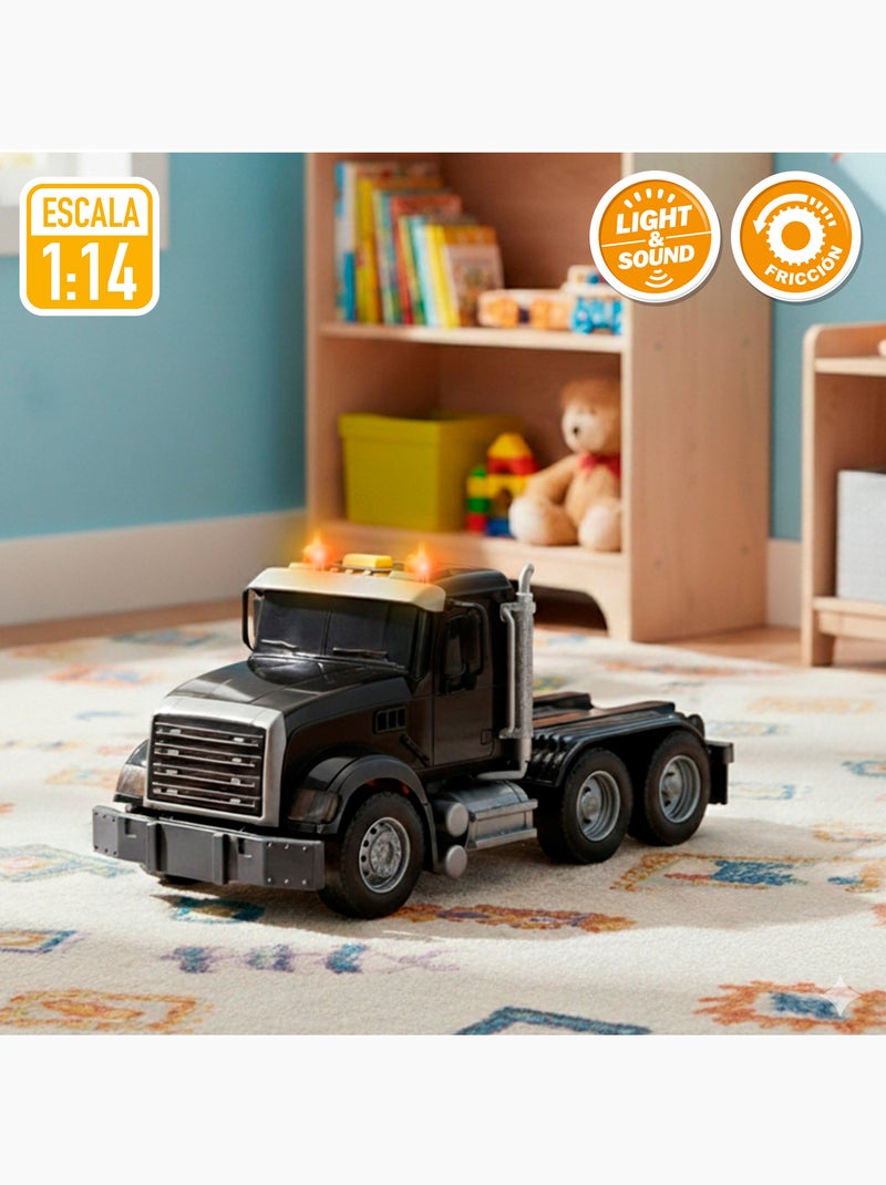 Camion de transport avec son et lumière 1:14 + 2 véhicules de construction speed & go N/A - Kiabi