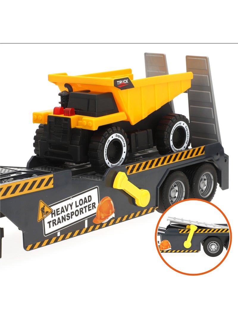 Camion de transport avec son et lumière 1:14 + 2 véhicules de construction speed & go N/A - Kiabi