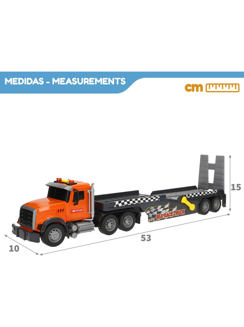 Camion de transport avec son et lumière 1:14 + bateau jouet speed & go N/A - Kiabi