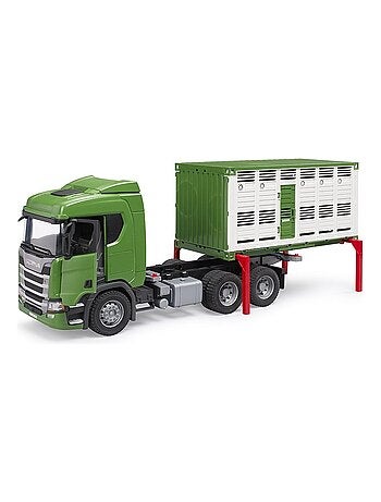Camion de transport d'animaux Scania Super 560R avec 1 bœuf