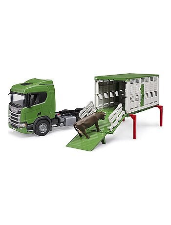 Camion de transport d'animaux Scania Super 560R avec 1 bœuf
