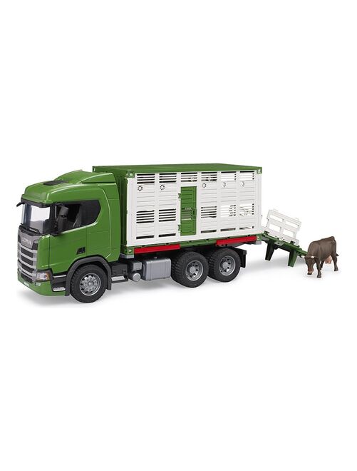 Camion de transport d'animaux Scania Super 560R avec 1 bœuf - Kiabi