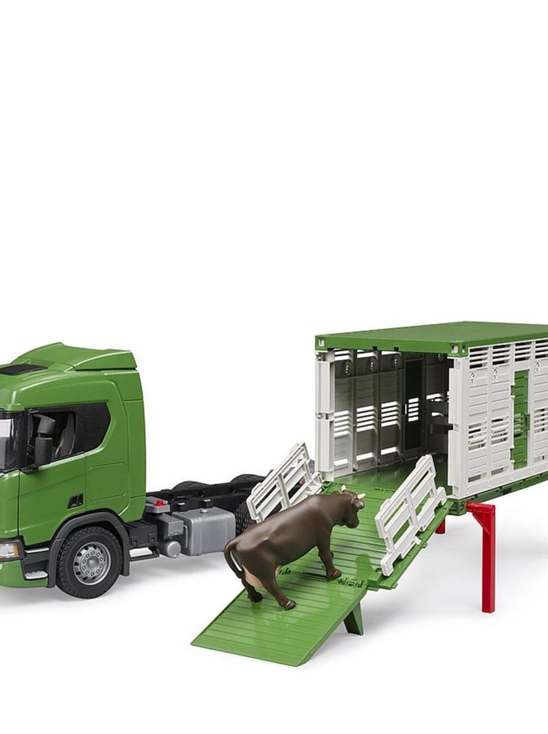 Camion de transport d'animaux Scania Super 560R avec 1 bœuf Vert - Kiabi