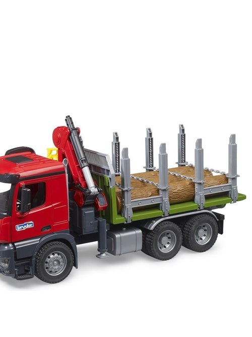 Camion de transport de bois MB Arocs avec grue de chargement, grappin et 3 troncs d'arbre - Kiabi
