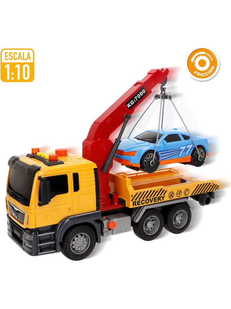 Camion-grue à friction avec son et lumière 1:10 speed & go N/A - Kiabi