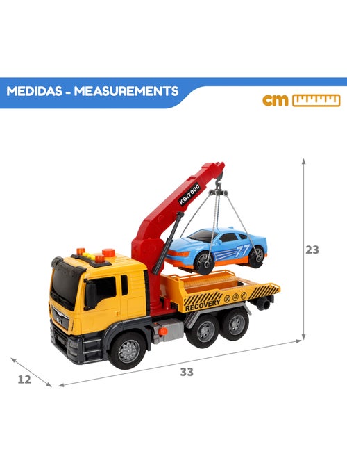 Camion-grue à friction avec son et lumière 1:10 speed & go - Kiabi