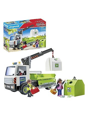 Camion-grue de recyclage de verre