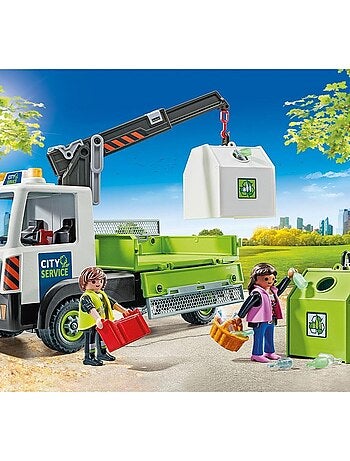 Camion-grue de recyclage de verre