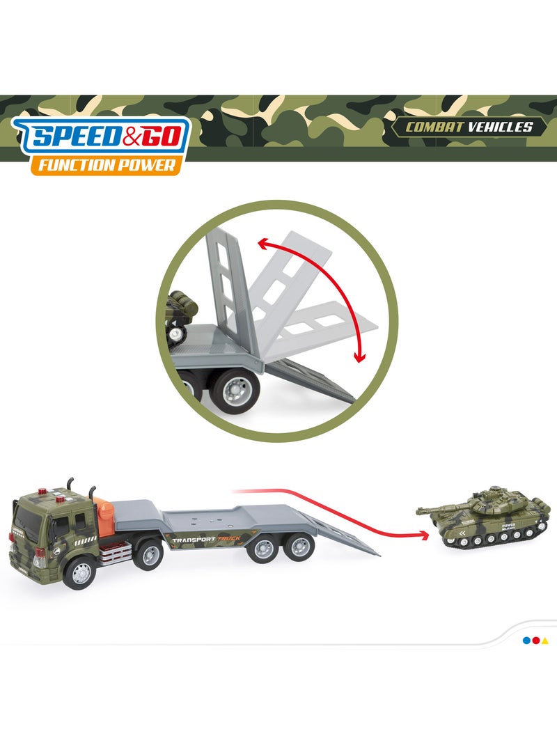 Camion jouet porte-voiture militaire avec son et lumière speed & go N/A - Kiabi