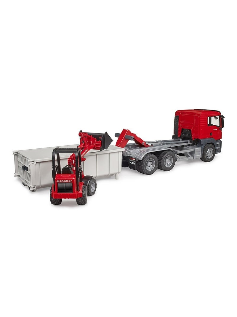 Camion MAN TGS avec benne amovible et chargeur Schäffer Rouge - Kiabi