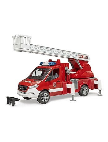 Camion pompier Mercedes Benz Sprinter avec échelle, pompe à eau et module son et lumière