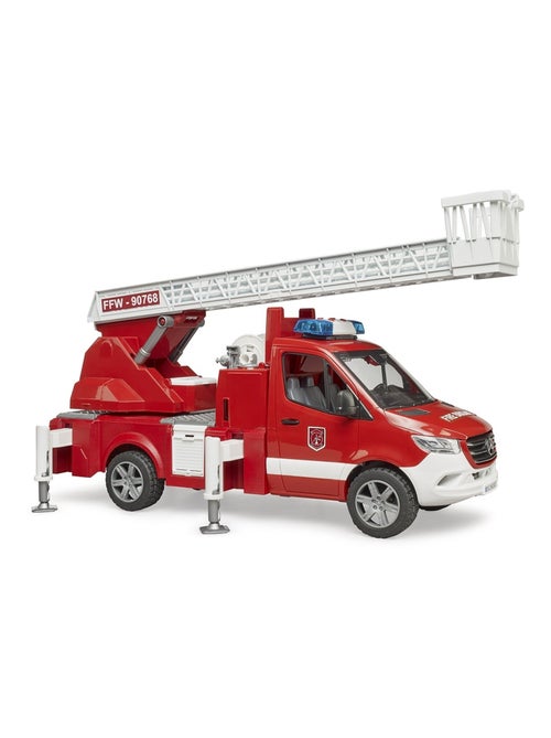 Camion pompier Mercedes Benz Sprinter avec échelle, pompe à eau et module son et lumière - Kiabi