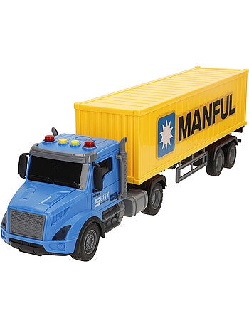 Camion porte-conteneurs à friction avec effets lumineux et sonores speed & go