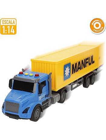Camion porte-conteneurs à friction avec effets lumineux et sonores speed & go
