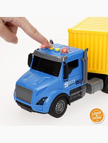Camion porte-conteneurs à friction avec effets lumineux et sonores speed & go