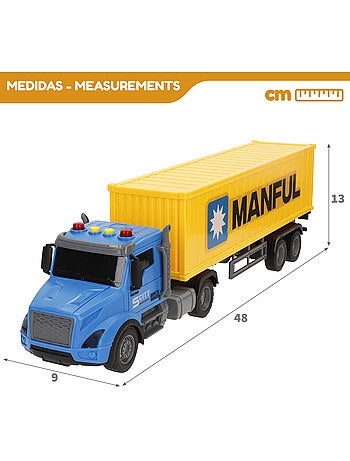 Camion porte-conteneurs à friction avec effets lumineux et sonores speed & go