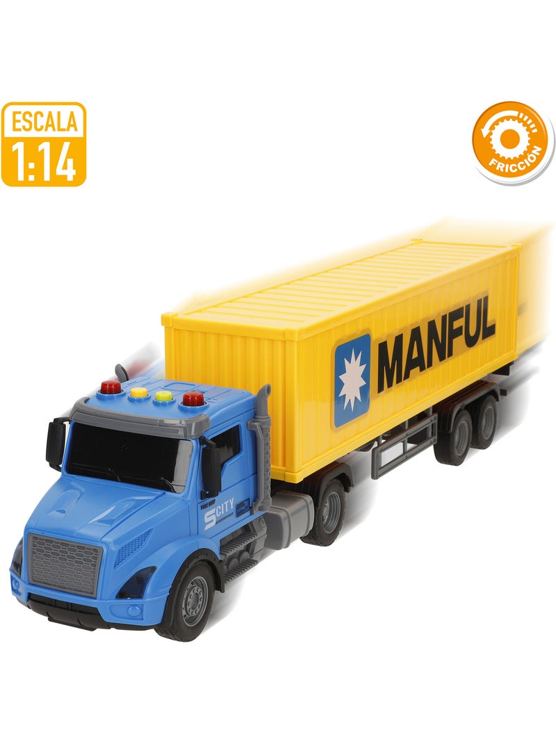 Camion porte-conteneurs à friction avec effets lumineux et sonores speed & go N/A - Kiabi