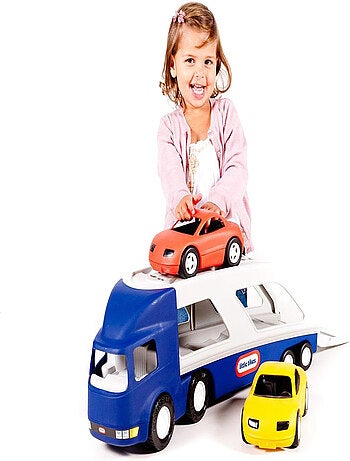 Camion Porte Vehicule Avec 2 Voitures De Courses - Little Tikes