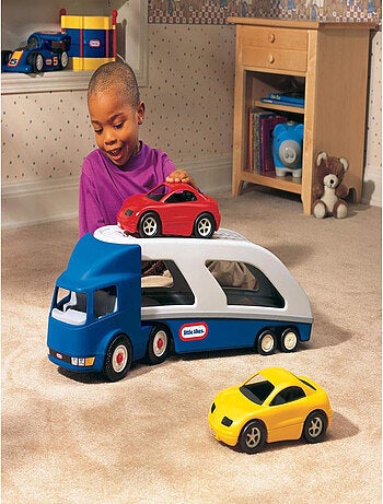 Camion Porte Vehicule Avec 2 Voitures De Courses - Little Tikes