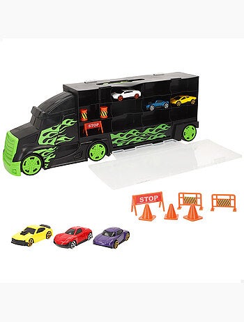 Camion porte-voitures avec 6 voitures + 3 ans teamsterz