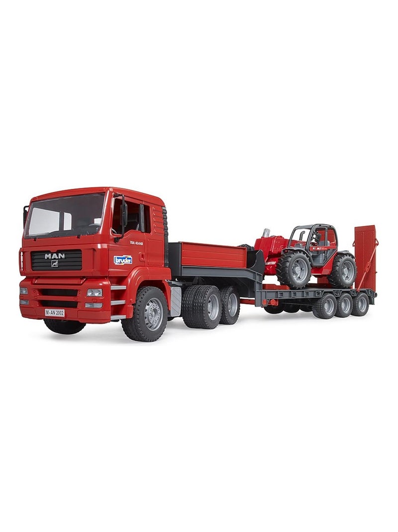 Camion surbaissé MAN TGA avec chargeur télescopique Manitou Rouge - Kiabi