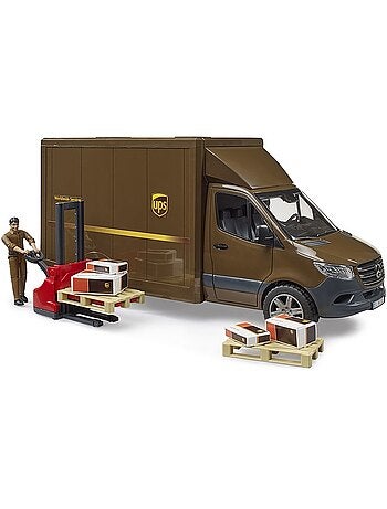 Camion UPS Mercedes Benz Sprinter avec conducteur et accessoires