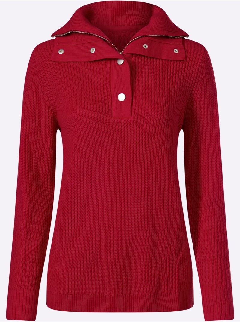 Camionneur Col Double - Taille Standard - Moda Vilona Rouge - Kiabi