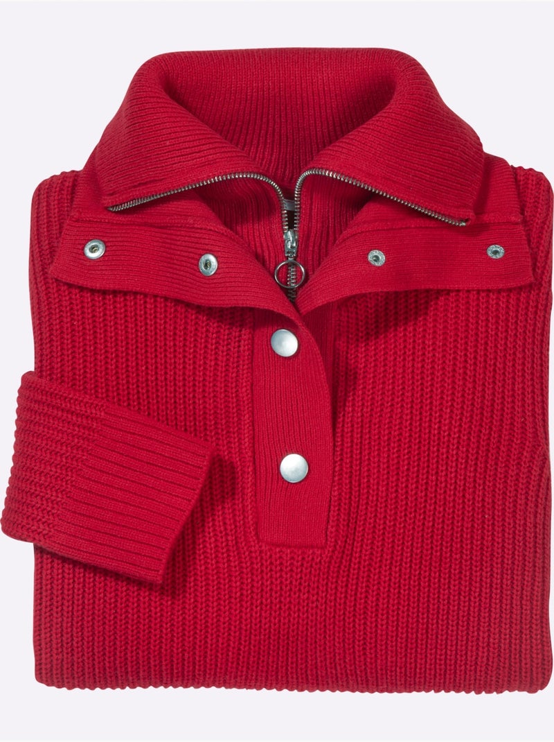 Camionneur Col Double - Taille Standard - Moda Vilona Rouge - Kiabi