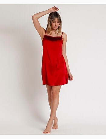 Camisole à bretelles en plumes de Noël Marabu pour femme ADMAS CLASSIC