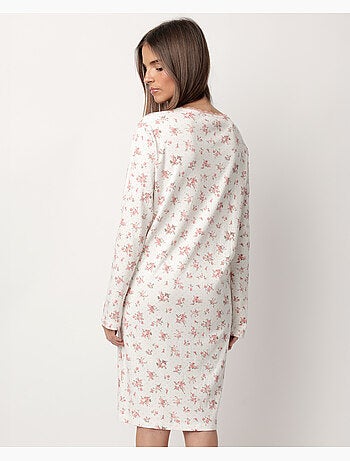 Camisole à manches longues ADMAS CLASSIC à pois et fleurs pour femme