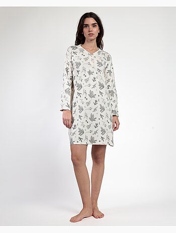 Camisole d'hiver en bois à manches longues et patte de boutonnage pour femme ADMAS