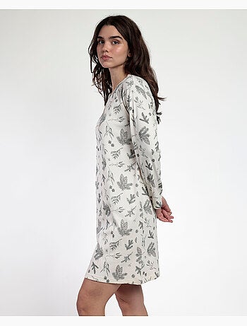 Camisole d'hiver en bois à manches longues et patte de boutonnage pour femme ADMAS