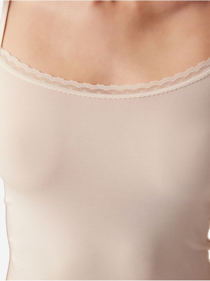 Camisole fine à bretelles penti Beige argile - Kiabi