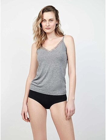 Camisole thermique légère à fines bretelles avec détail en dentelle