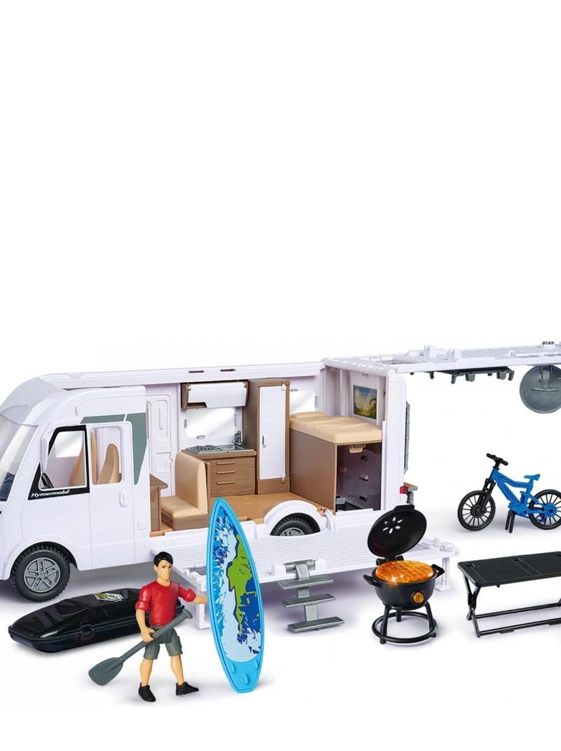 Camping-car miniature 30 cm - dépliable avec nombreux accessoires N/A - Kiabi