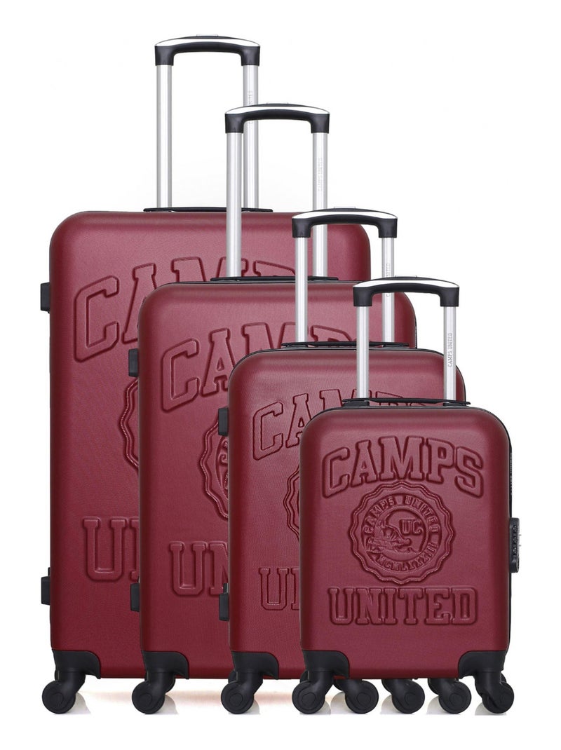 CAMPS UNITED - Set de 4 Valises YALE-M 75 cm 4 Roues Bordeaux - Kiabi