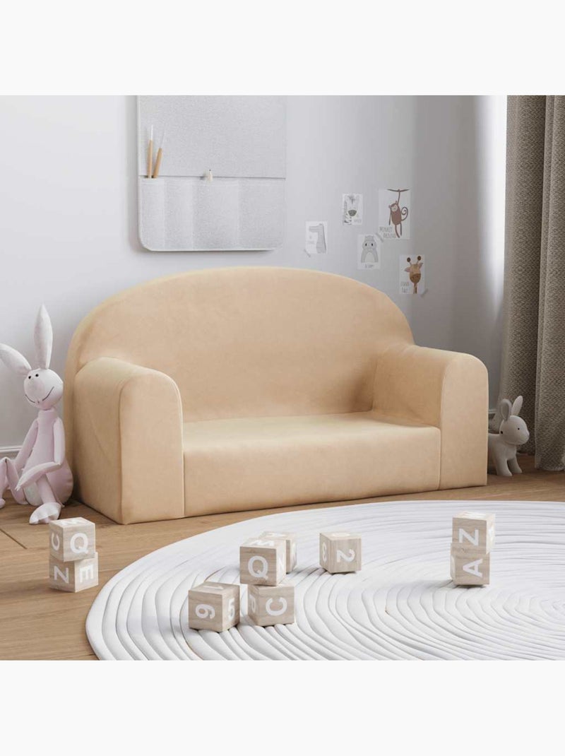Canapé 2 places en peluche pour enfants housse amovible lavable - vidaxl Crème - Kiabi