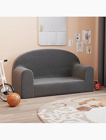 Canapé 2 places en peluche pour enfants housse amovible lavable - vidaxl