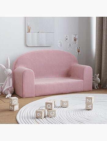 Canapé 2 places en peluche pour enfants housse amovible lavable - vidaxl