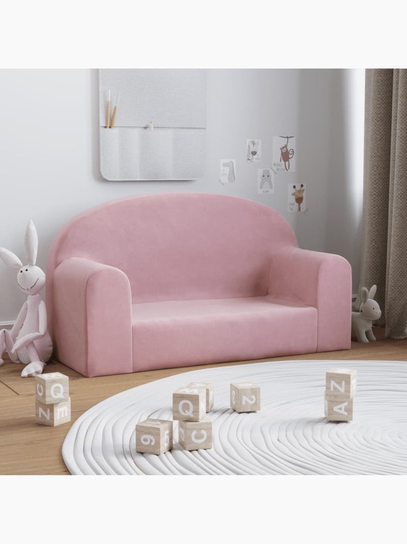 Canapé 2 places en peluche pour enfants housse amovible lavable - vidaxl Rose - Kiabi