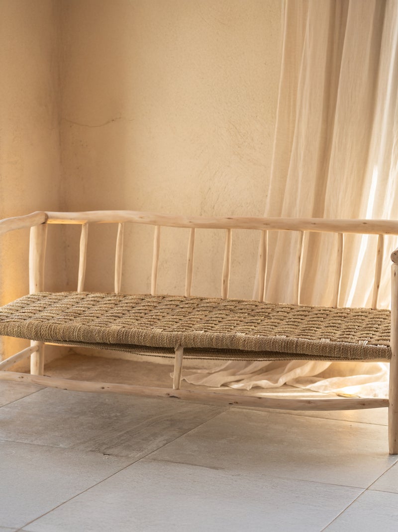 Canapé bois naturel Asilah Beige coquille - Kiabi