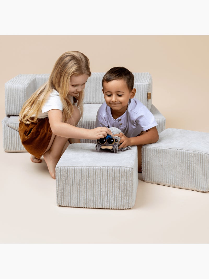Canapé cube enfant 96 cm velours turquoise 4 pcs Bleu - Kiabi