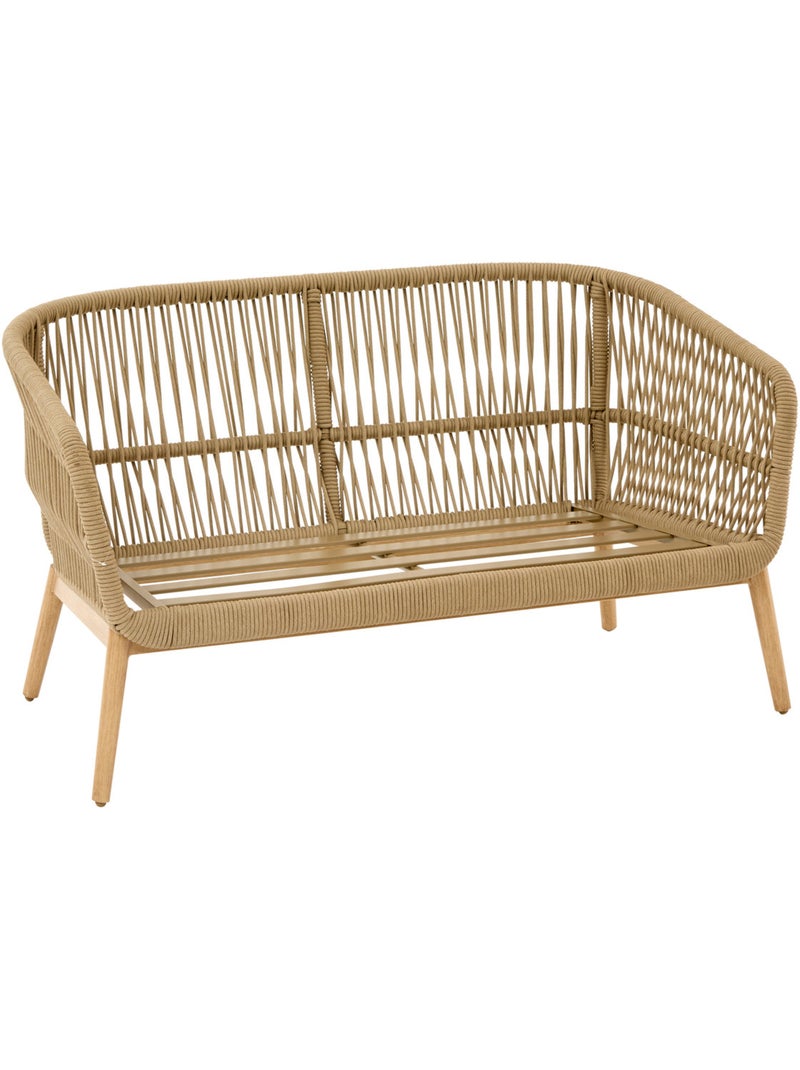 Canapé de jardin 2 places en acier et corde tressée ORISSA Beige - Kiabi