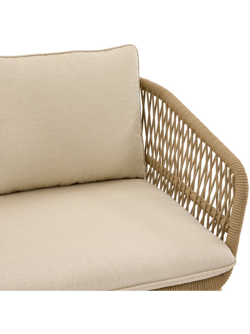 Canapé de jardin 2 places en acier et corde tressée ORISSA Beige - Kiabi