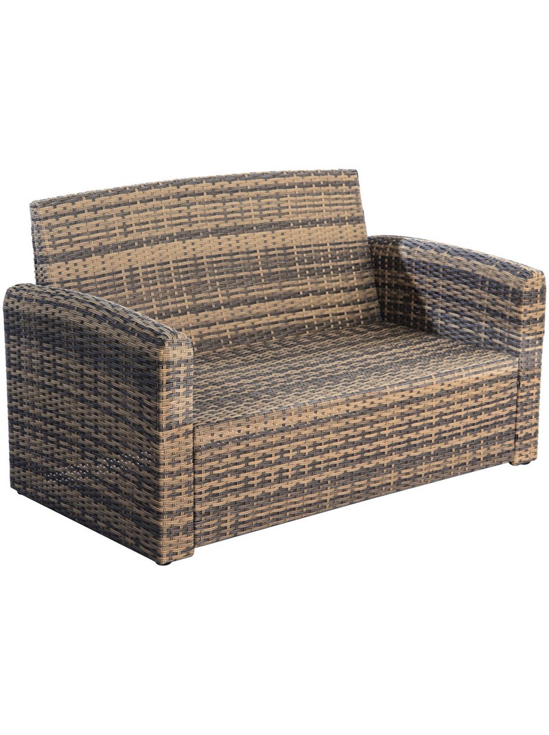 Canapé de jardin 2 places en aluminium et résine tressée SELENIM Beige - Kiabi